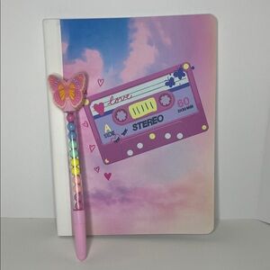 Butterfly Pen and Pink Notebook